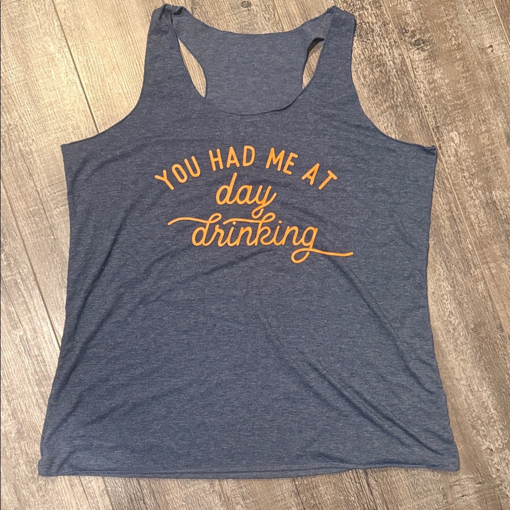 🔥Women’s Navy Graphic Racerback Tank Top - Day Drinking